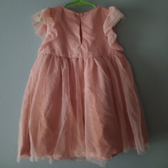 Peach Floral Tulle Dress - Picture 3 of 10